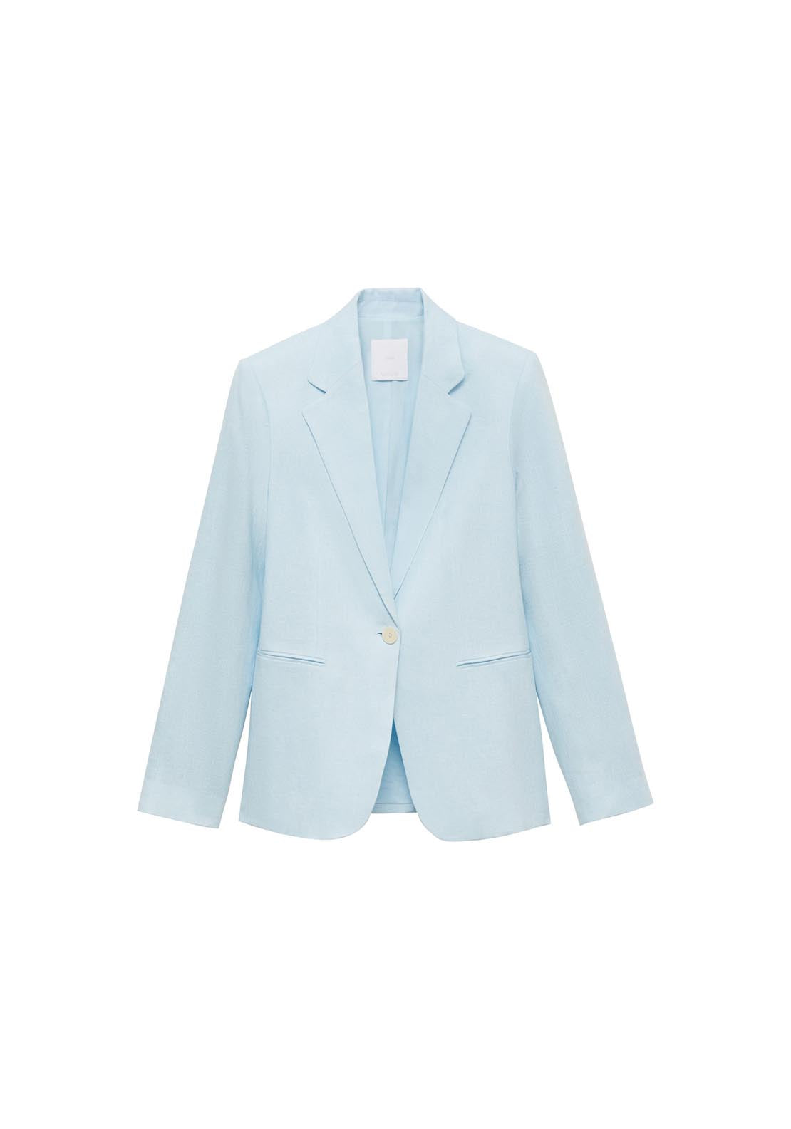 Mango Linen Suit Jacket - Light/pastel Blue 10 Shaws Department Stores