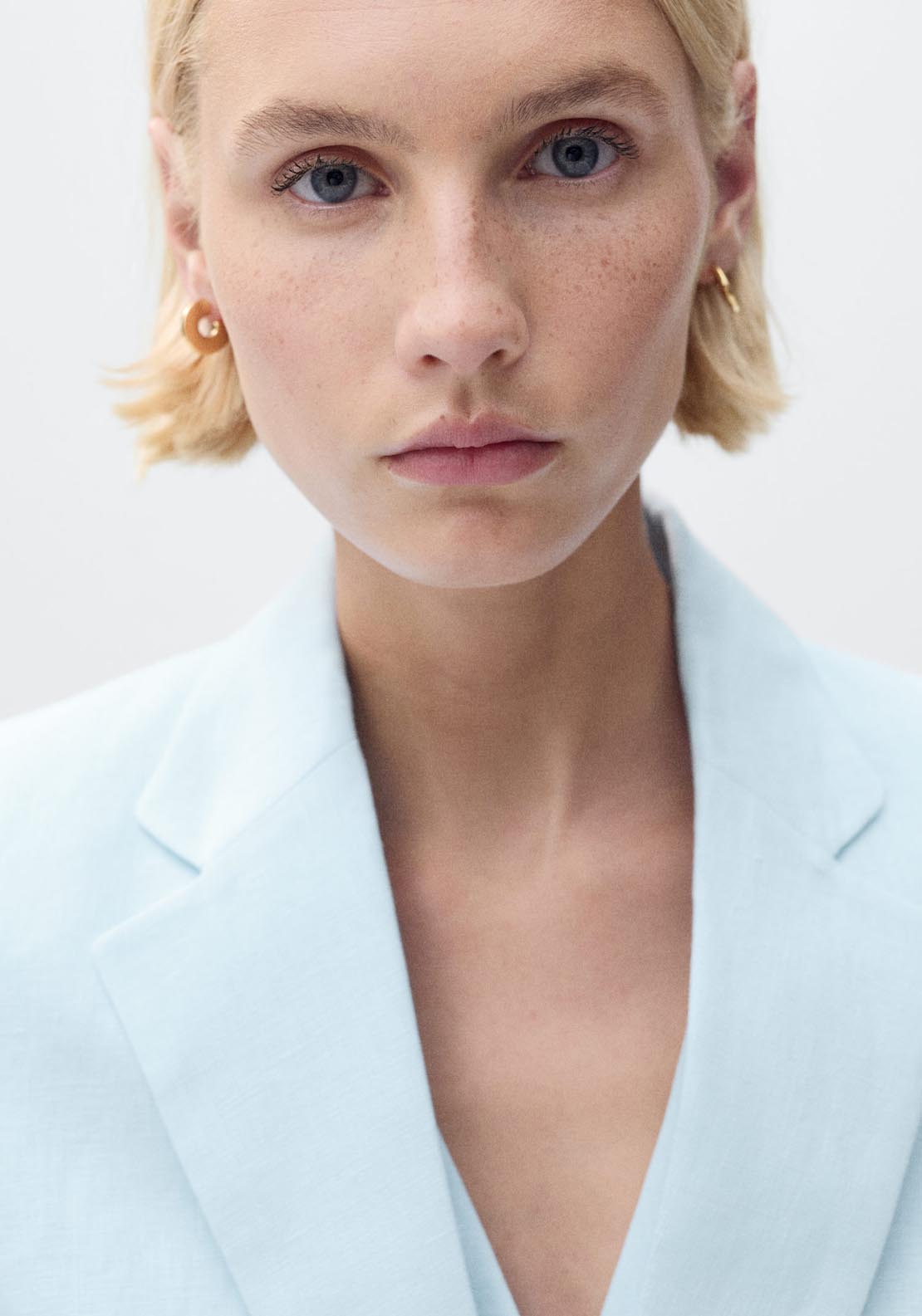 Mango Linen Suit Jacket - Light/pastel Blue 3 Shaws Department Stores