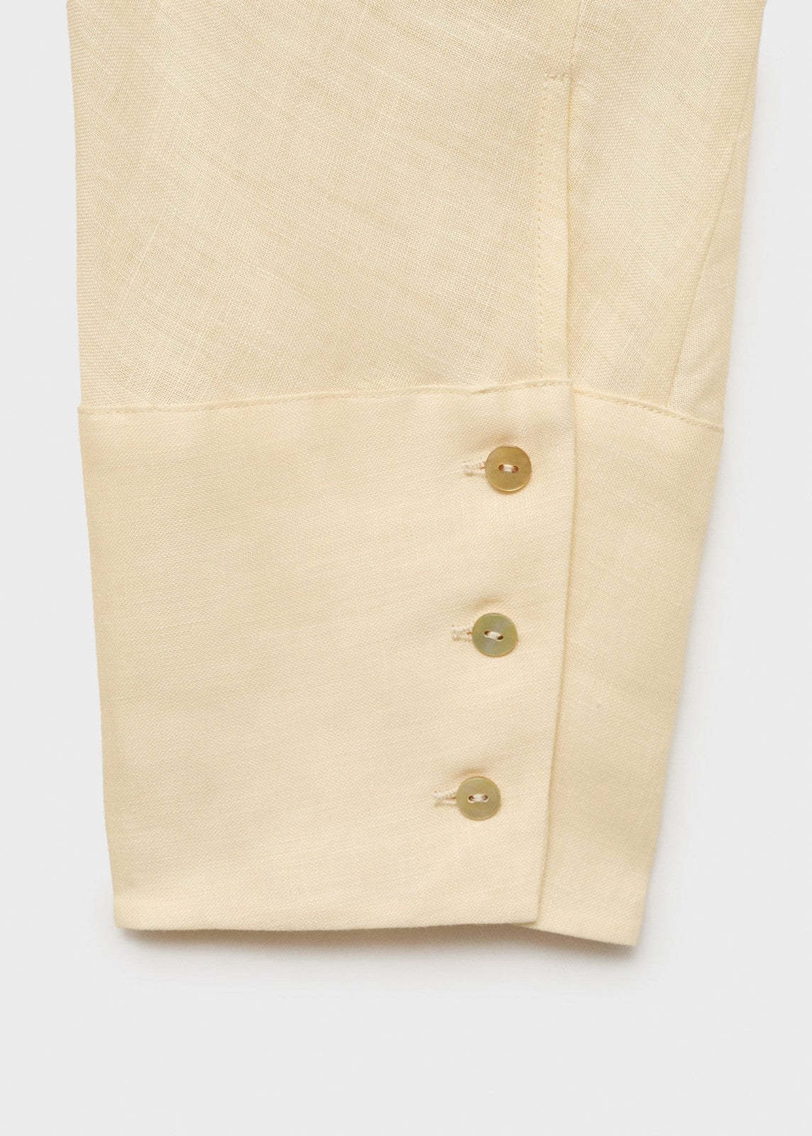 Mango Linen shirt with button detail - Light/pastel Yellow 9 Shaws Department Stores
