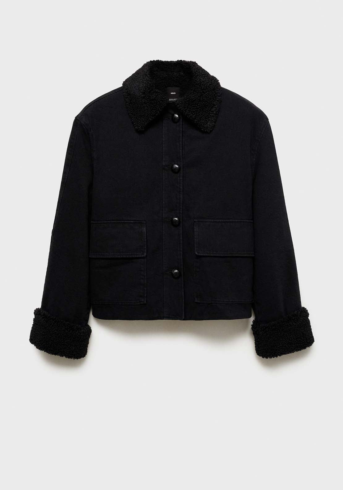 Mango Double-face shearling jacket - Open Gray 7 Shaws Department Stores