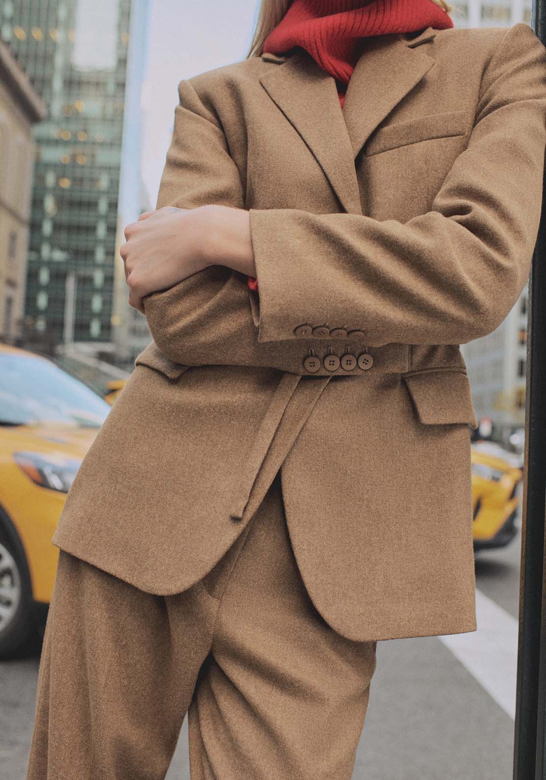 Mango Wool-blend suit jacket - Medium Brown 3 Shaws Department Stores
