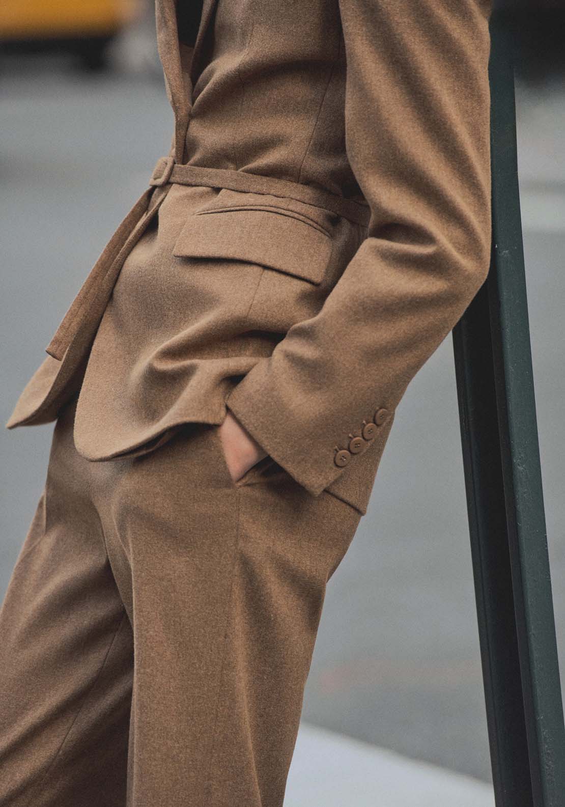 Mango Wool-blend suit jacket - Medium Brown 4 Shaws Department Stores