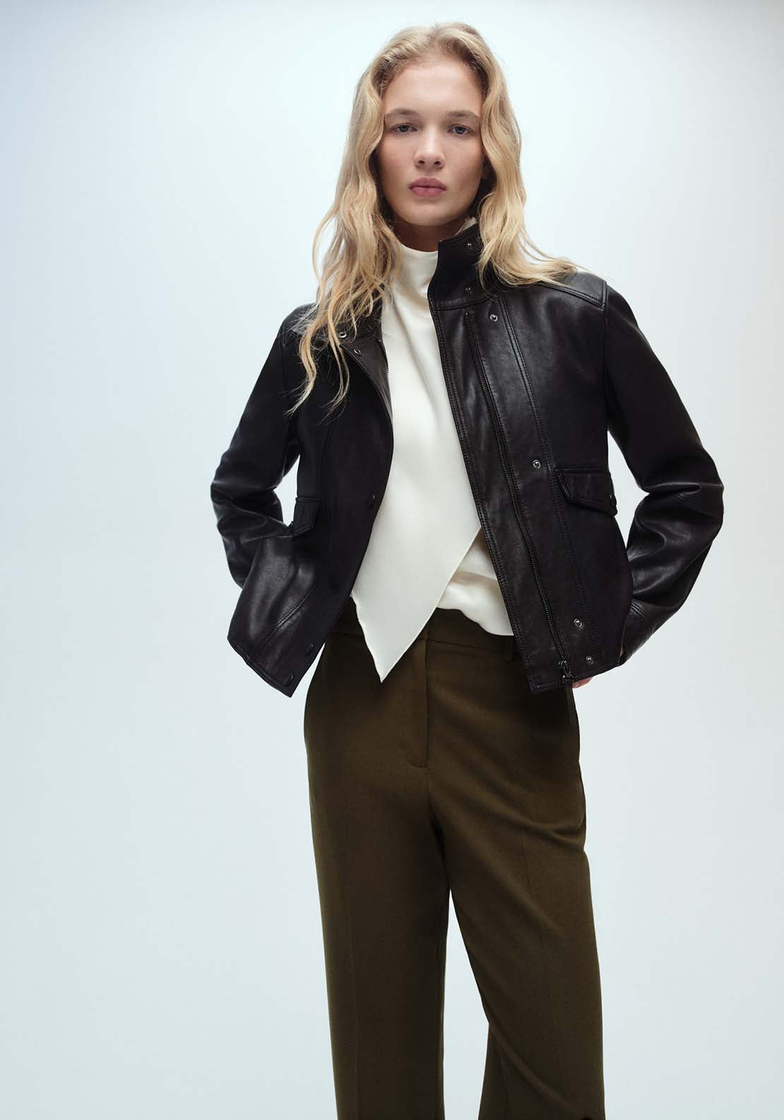 Mango Long Trousers With Belt Loops - Beige/khaki 4 Shaws Department Stores
