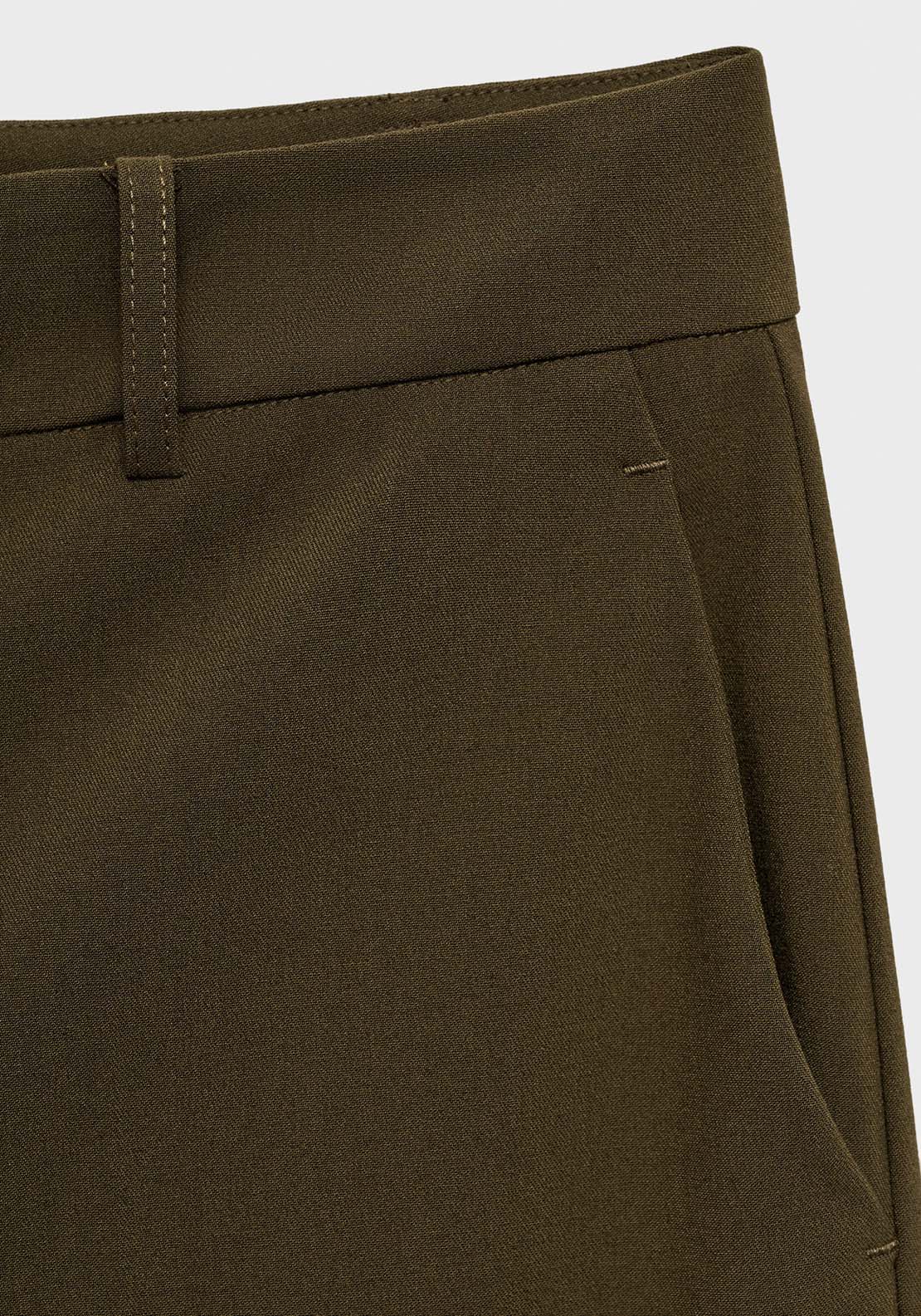 Mango Long Trousers With Belt Loops - Beige/khaki 6 Shaws Department Stores