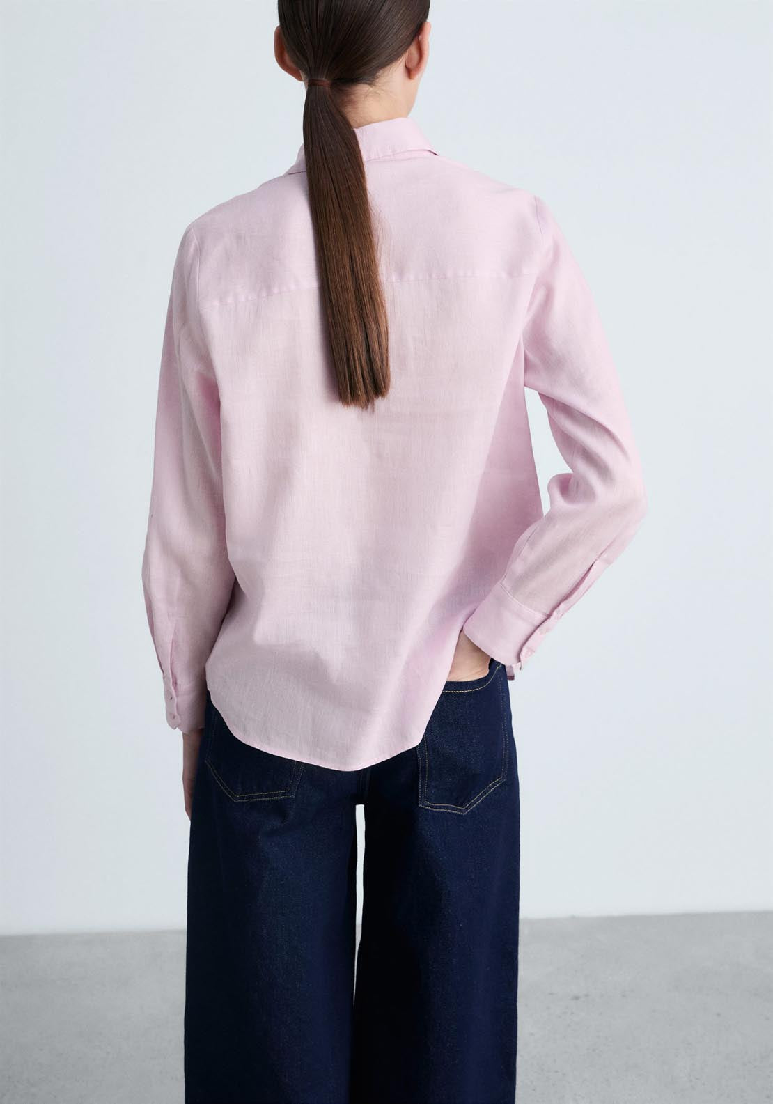 Mango Pocket Linen Shirt - Light/pastel Purple 2 Shaws Department Stores