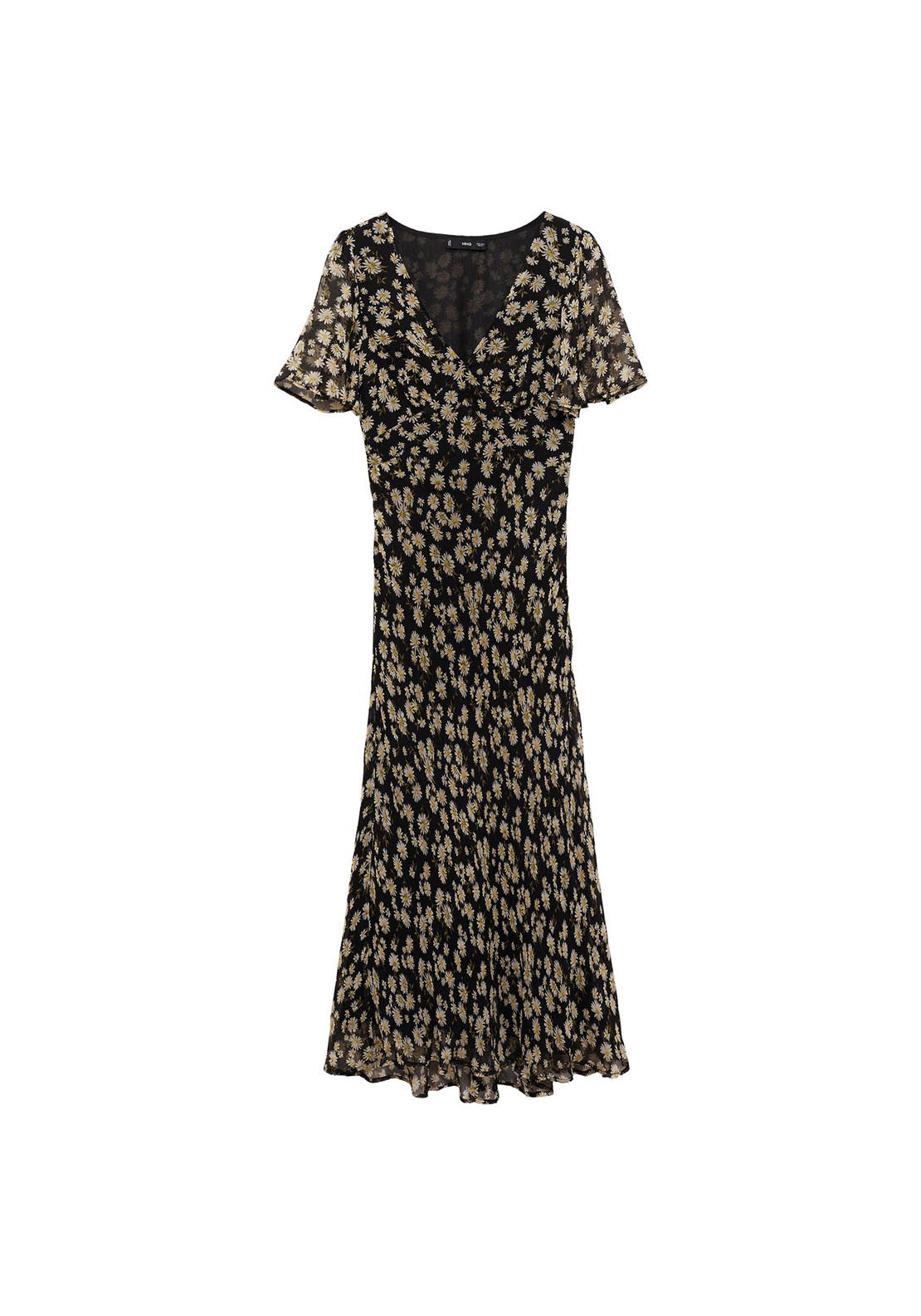 Mango Floral print straight midi dress - Black 7 Shaws Department Stores