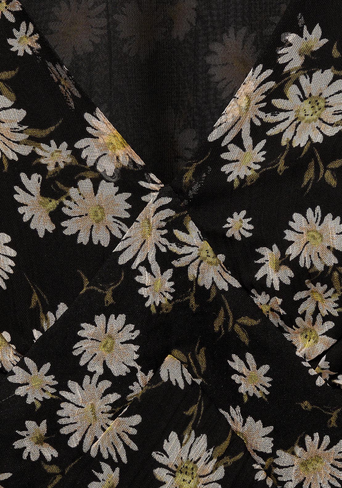 Mango Floral print straight midi dress - Black 5 Shaws Department Stores
