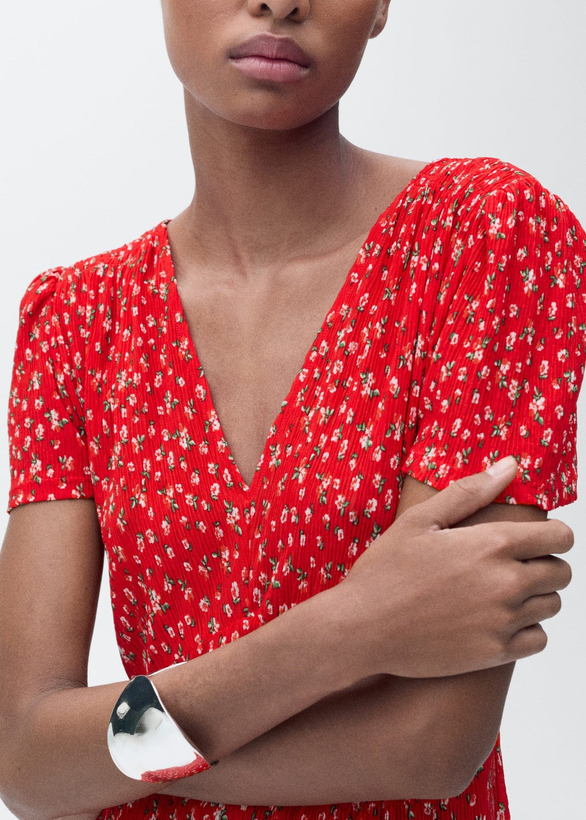 Mango Printed midi dress - Red 3 Shaws Department Stores