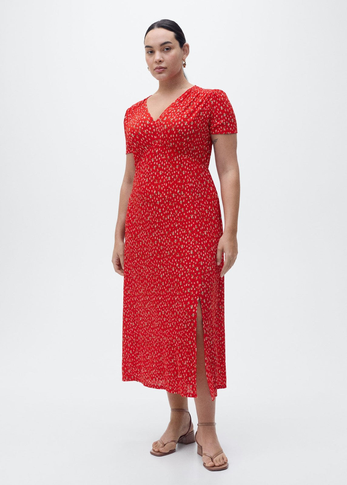 Mango Printed midi dress - Red 5 Shaws Department Stores