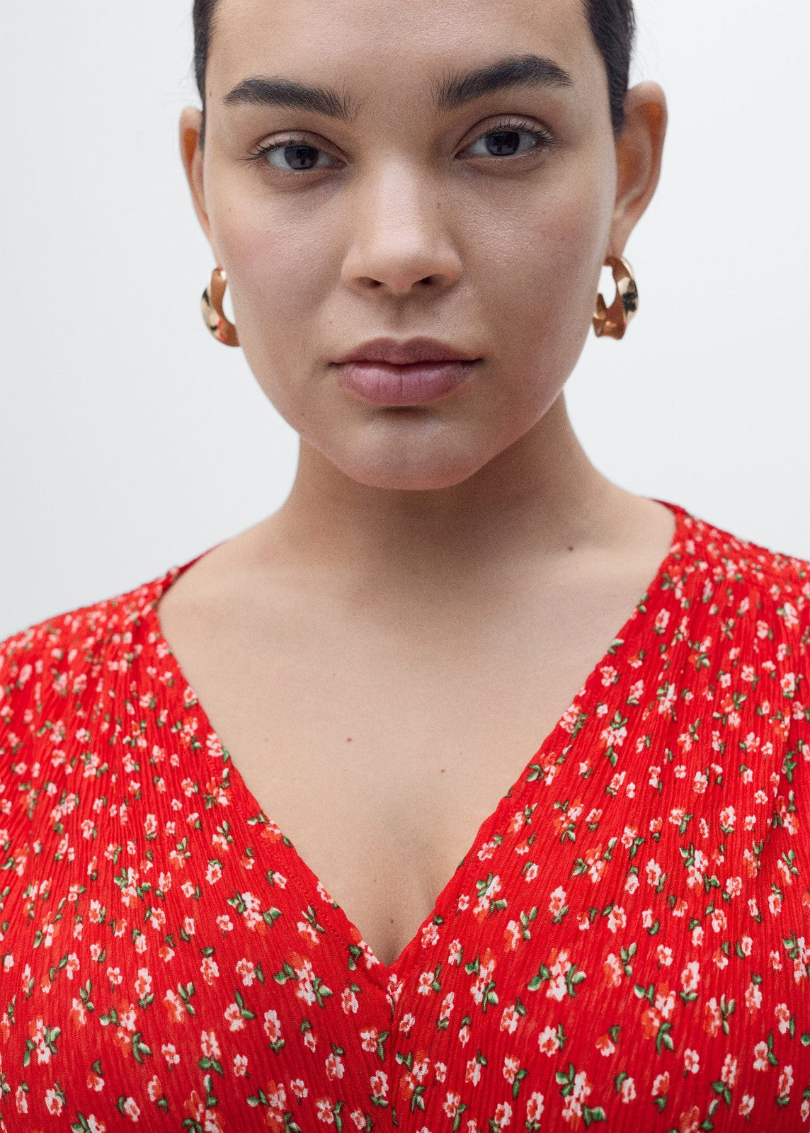 Mango Printed midi dress - Red 6 Shaws Department Stores
