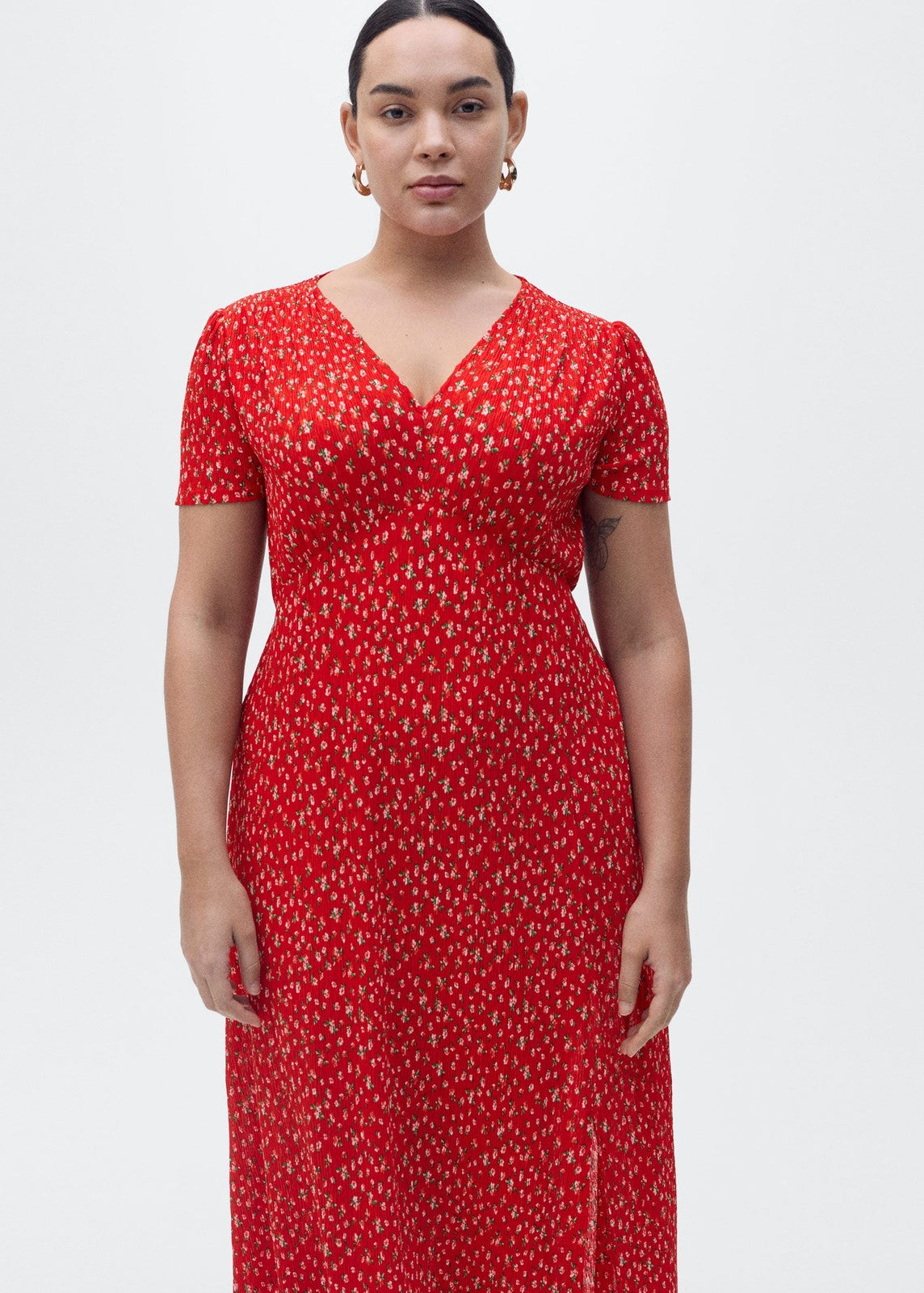 Mango Printed midi dress - Red 7 Shaws Department Stores