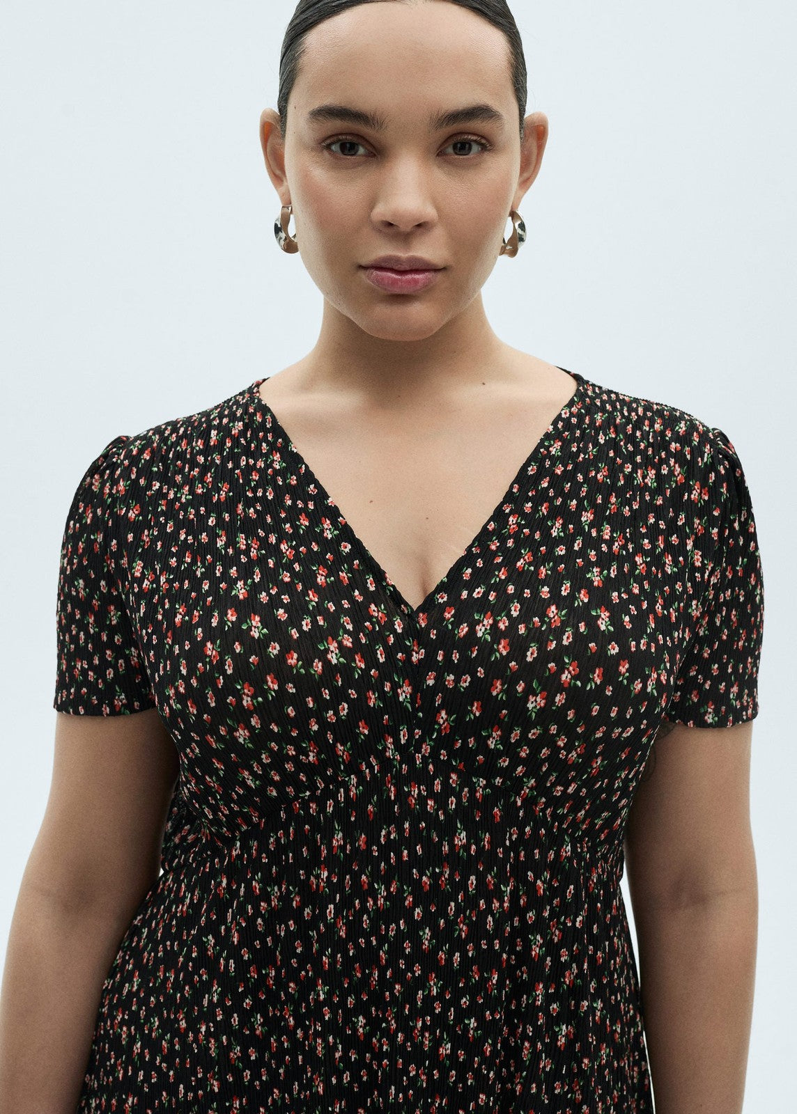 Mango Printed midi dress - Black 6 Shaws Department Stores