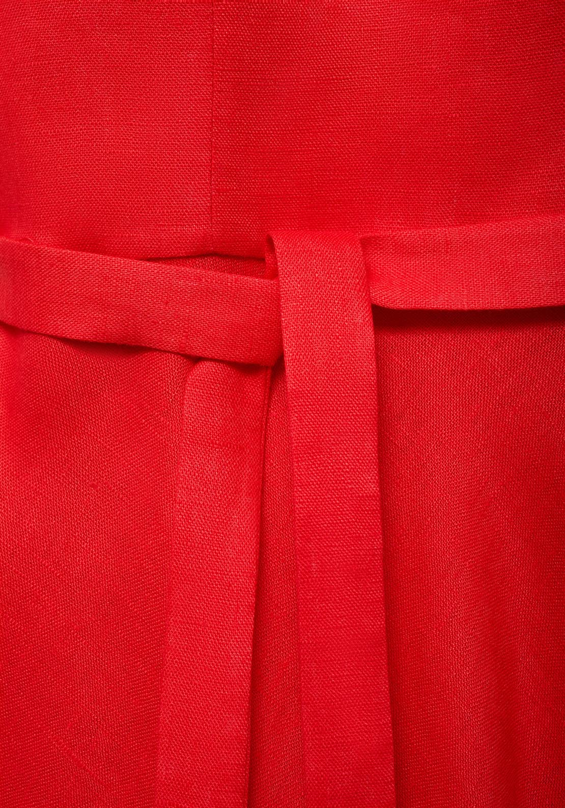 Mango Bow Linen Blend Dress - Red 4 Shaws Department Stores