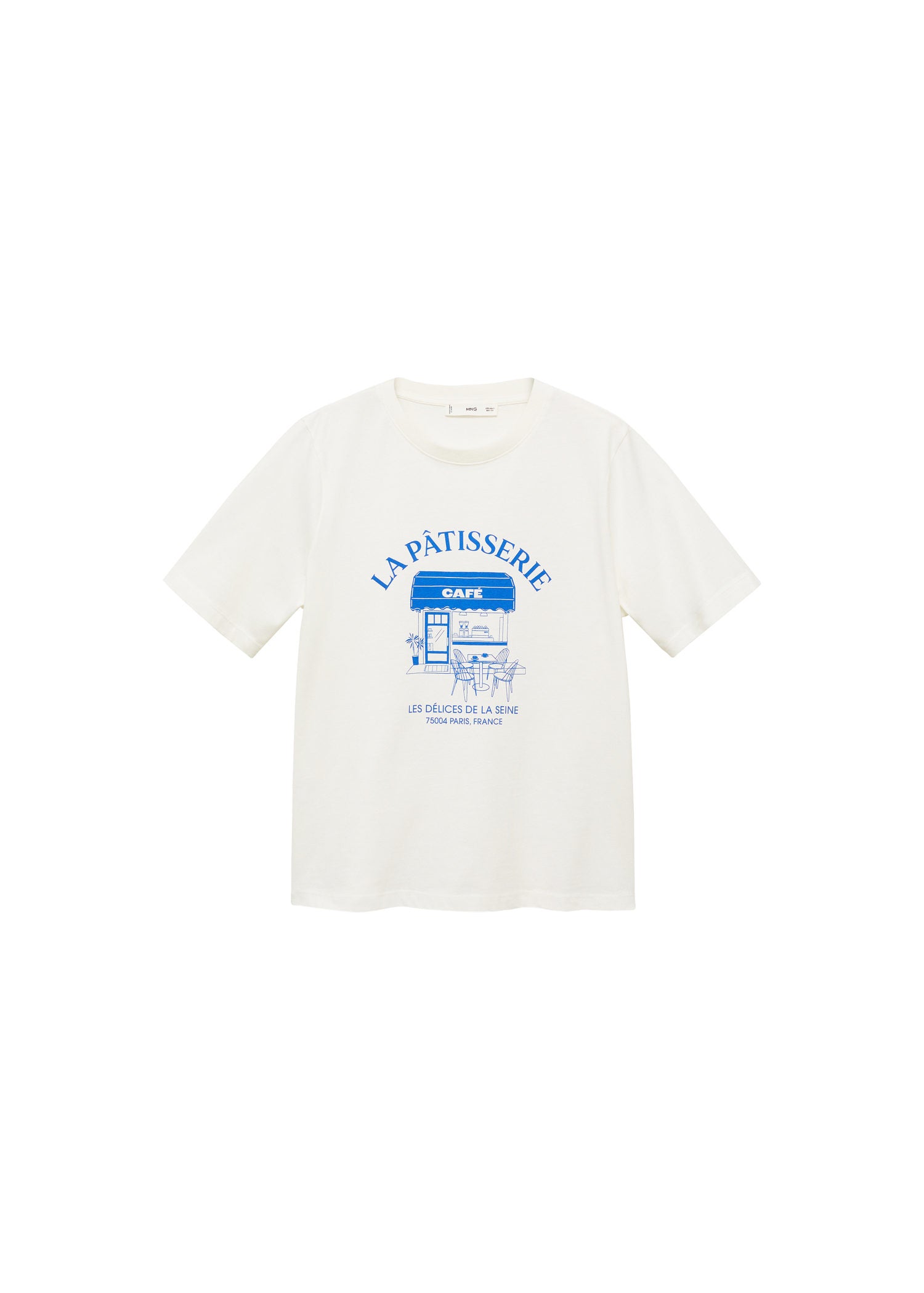 Mango Short-sleeved printed t-shirt - Medium Blue 7 Shaws Department Stores