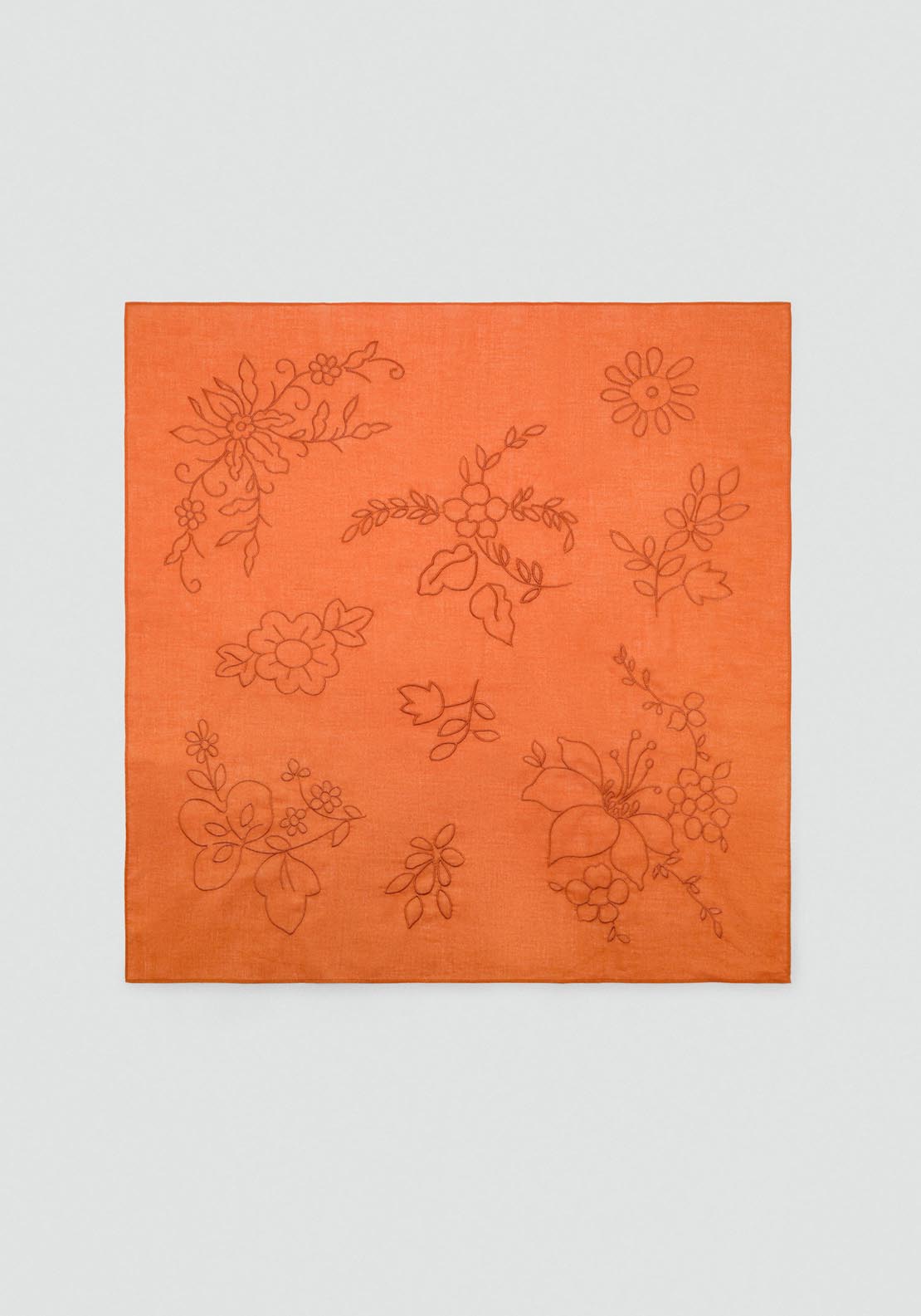 Mango Embroidered Floral Handkerchief - Medium Orange 3 Shaws Department Stores