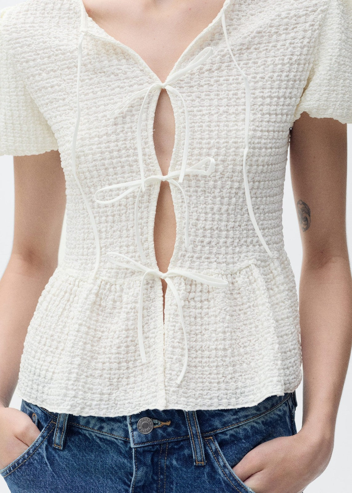 Mango Blouse Benita - Light Beige 5 Shaws Department Stores