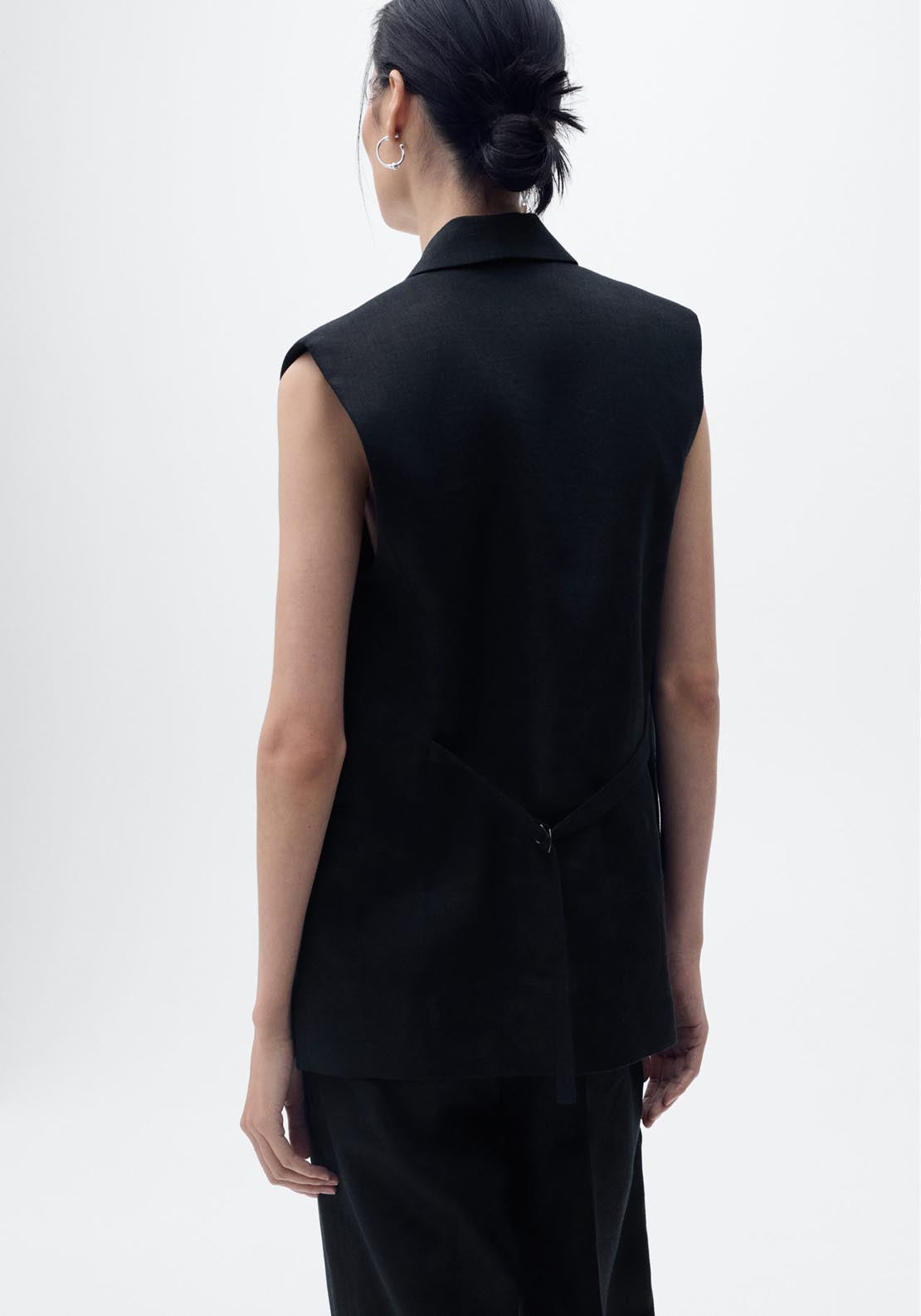 Mango Linen Suit Waistcoat - Black 2 Shaws Department Stores