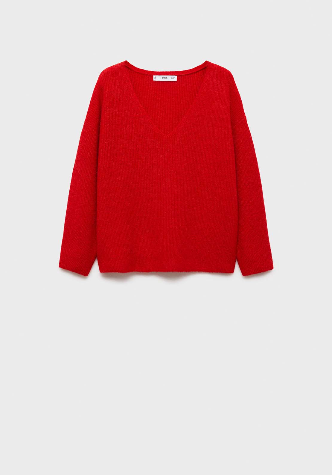 Mango V-neck knit sweater - Red 6 Shaws Department Stores