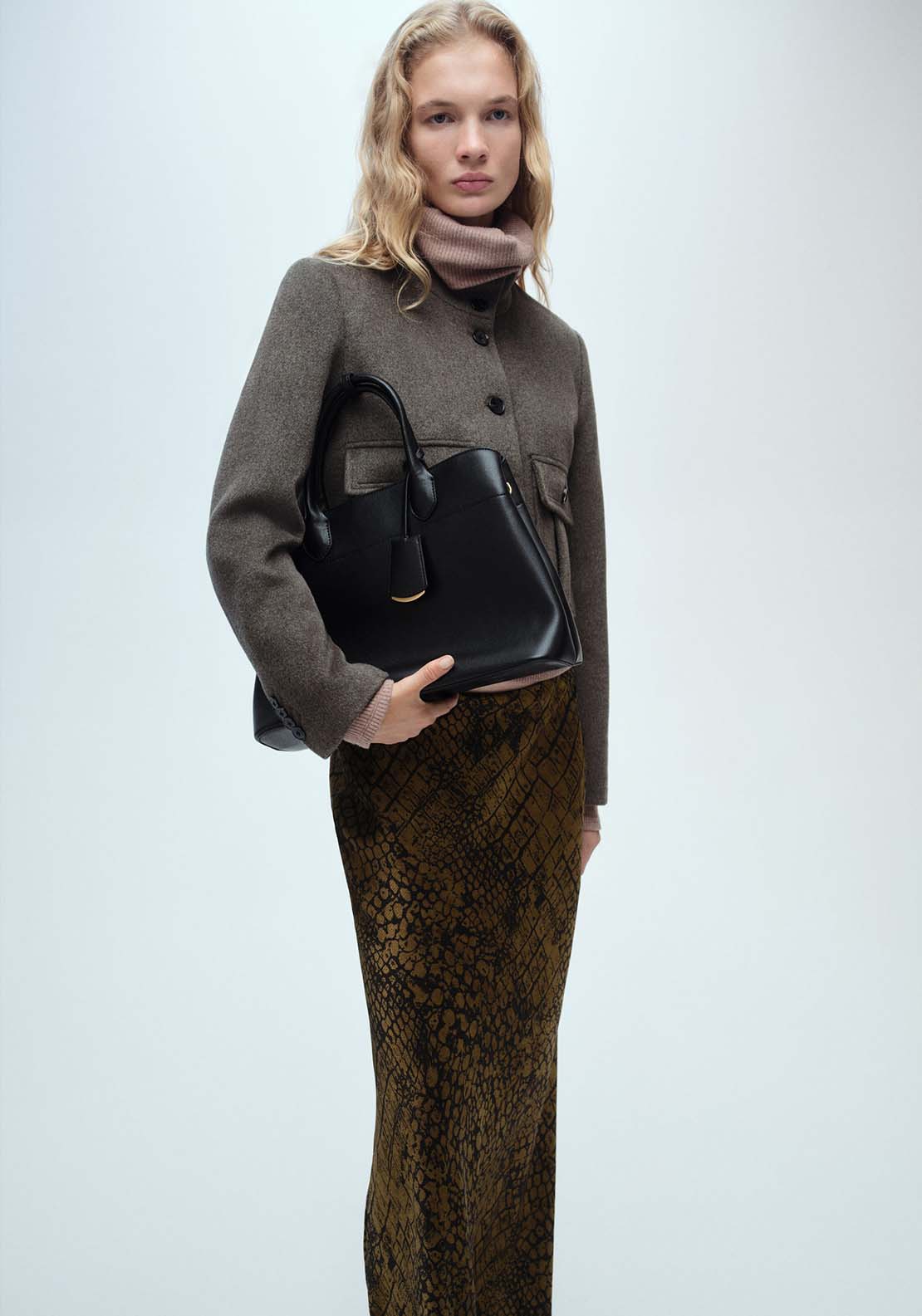 Mango Coco print flared skirt - Brown 5 Shaws Department Stores