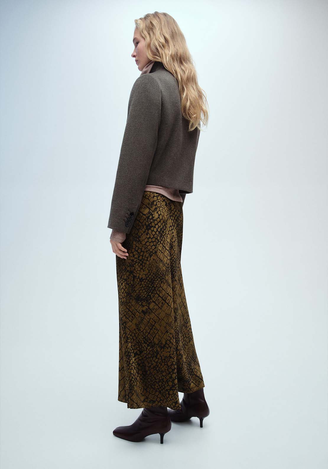 Mango Coco print flared skirt - Brown 4 Shaws Department Stores