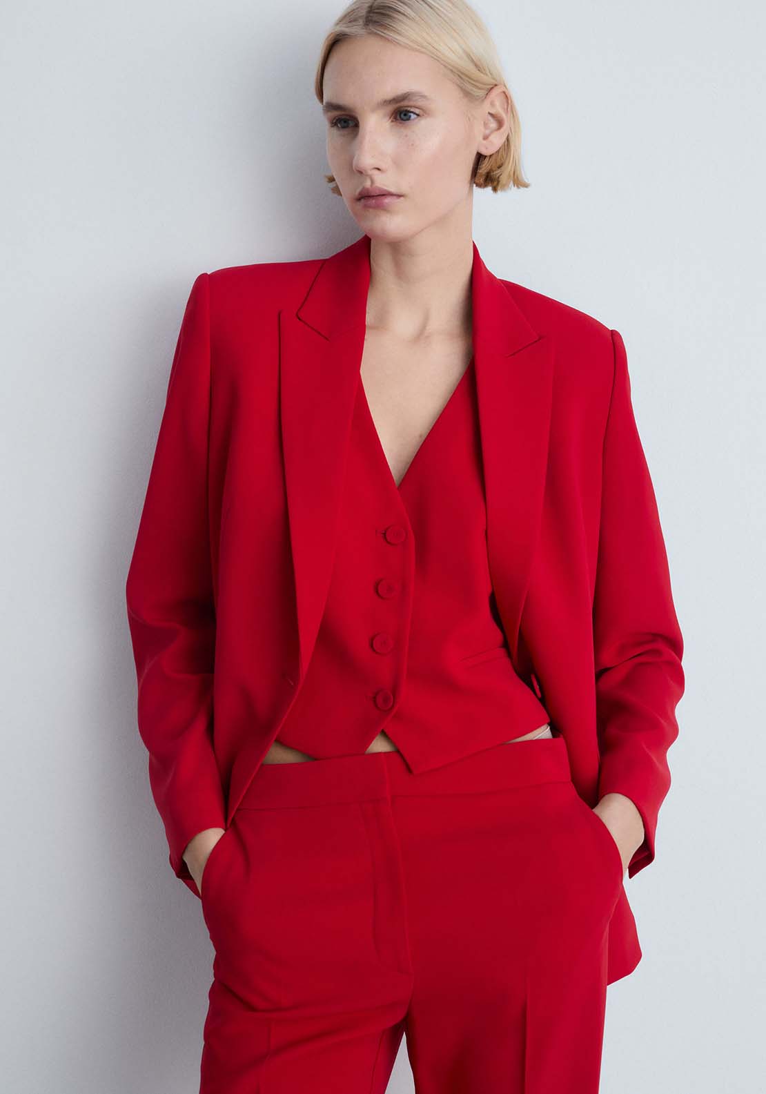 Mango Vest Iguana - Red 5 Shaws Department Stores