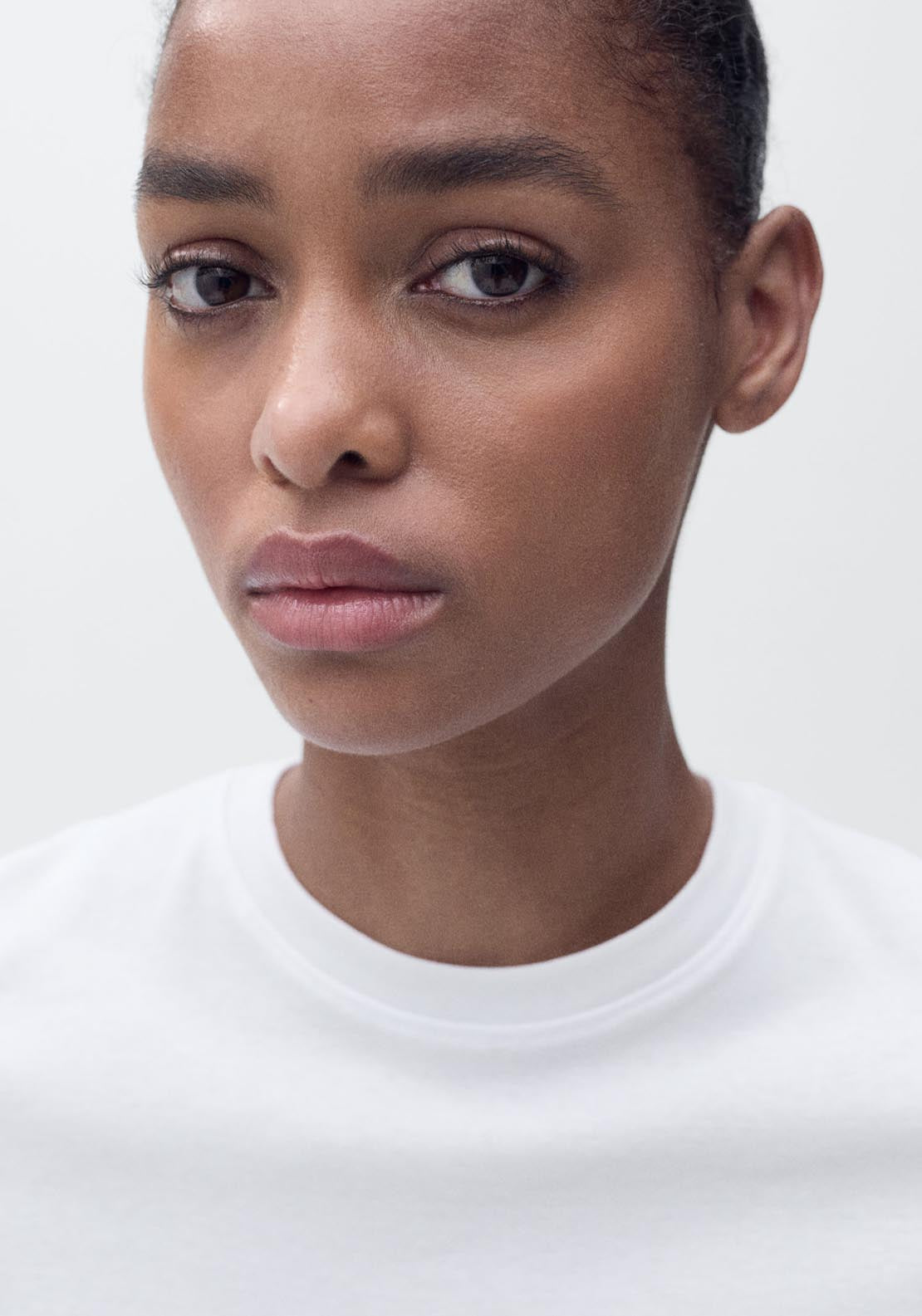 Mango Short Sleeve Fitted T-Shirt - White 3 Shaws Department Stores