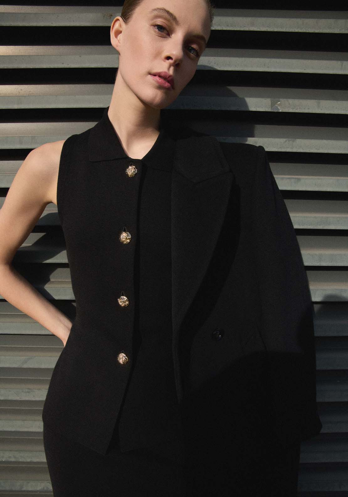 Mango Vest Lulu - Black 3 Shaws Department Stores