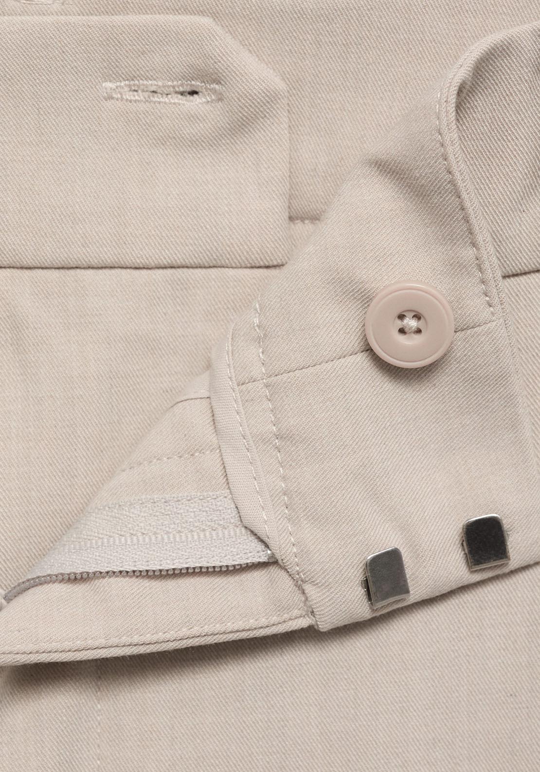 Mango Straight Fit Pleated Trousers - Light Beige 5 Shaws Department Stores