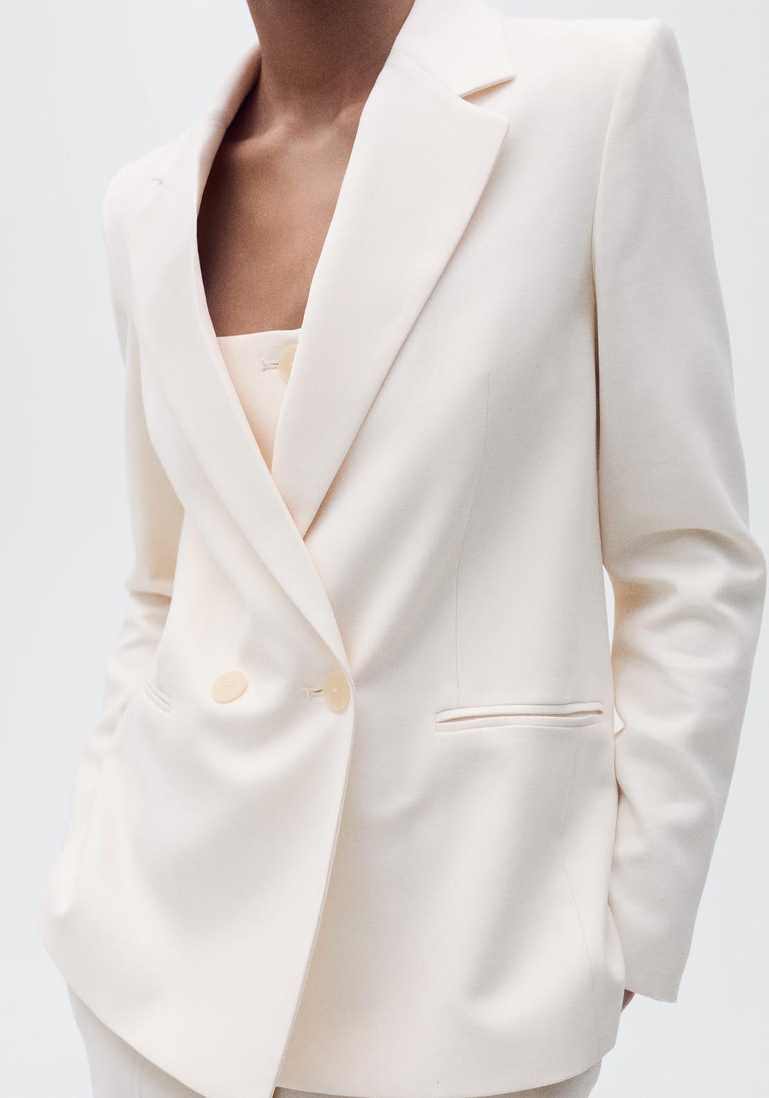 Mango Straight-fit suit jacket - Light Beige 2 Shaws Department Stores