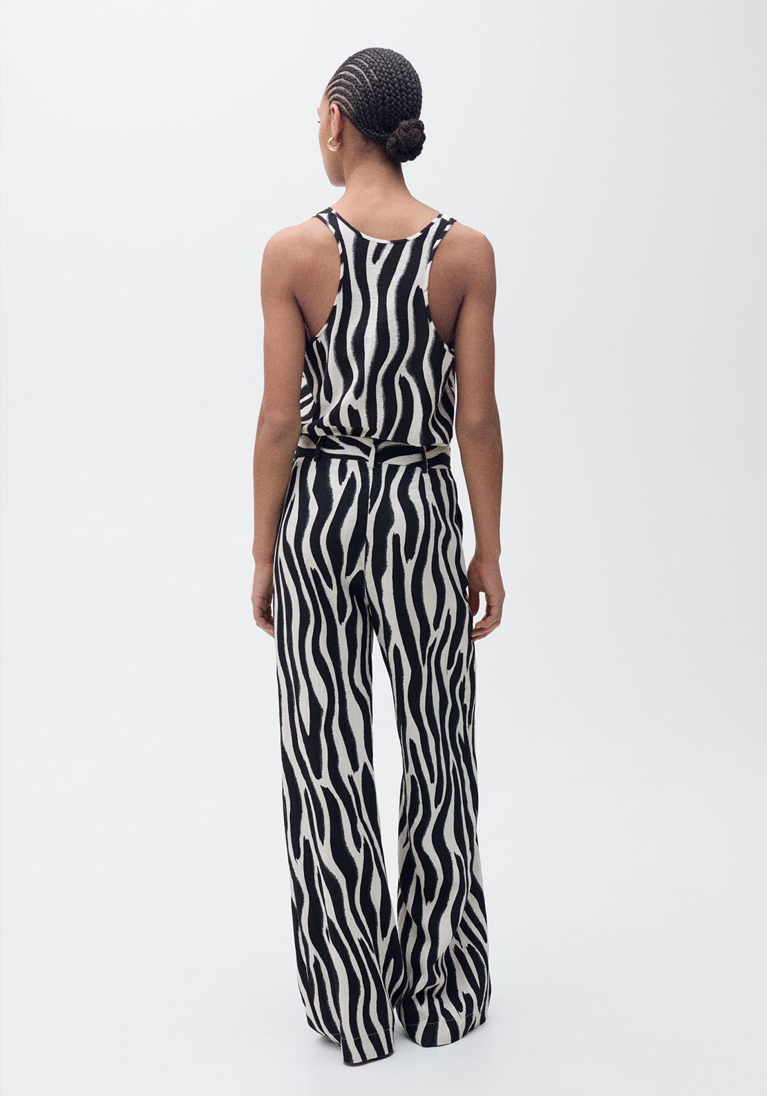 Mango Zebra-print strappy top - Light Beige 3 Shaws Department Stores