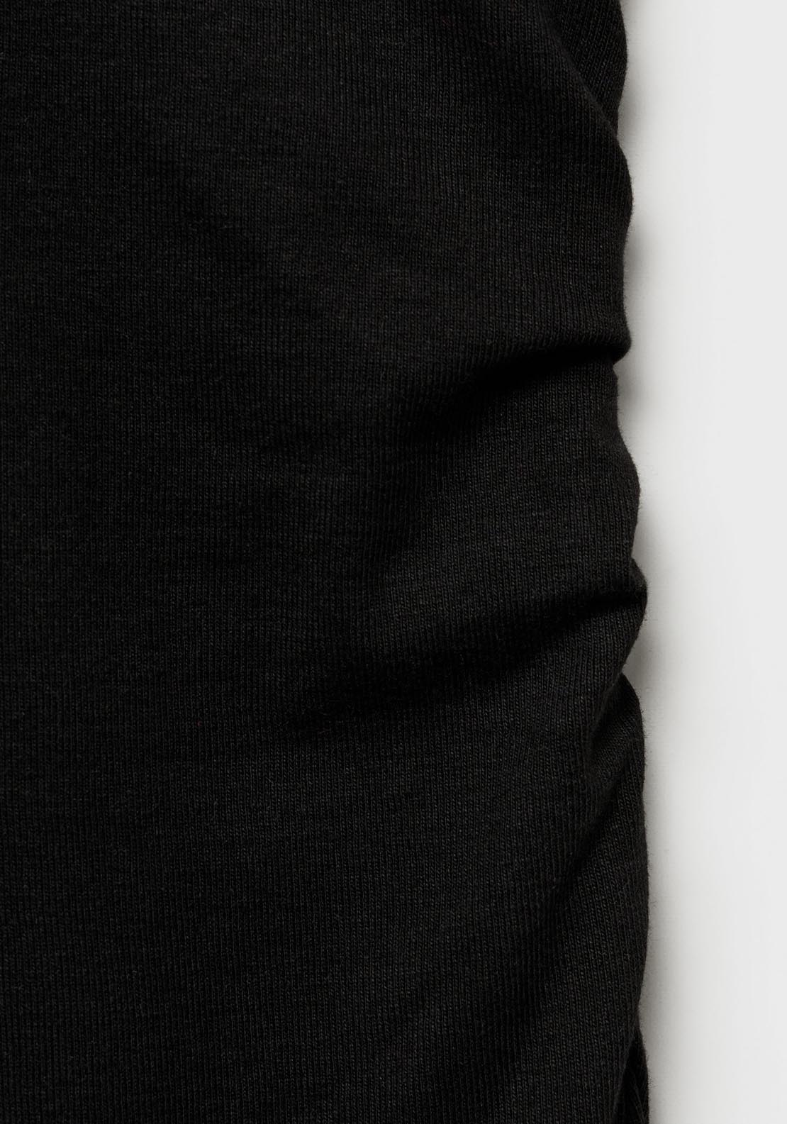 Mango Midi Dress With Draped Detail - Black 7 Shaws Department Stores