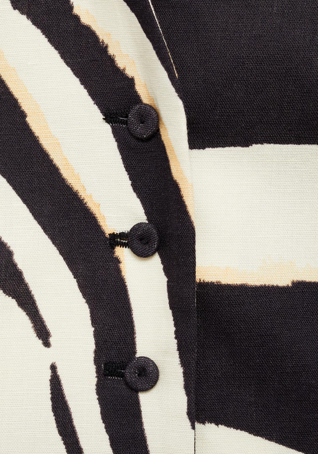 Mango Zebra-print linen-blend waistcoat - Light Beige 6 Shaws Department Stores