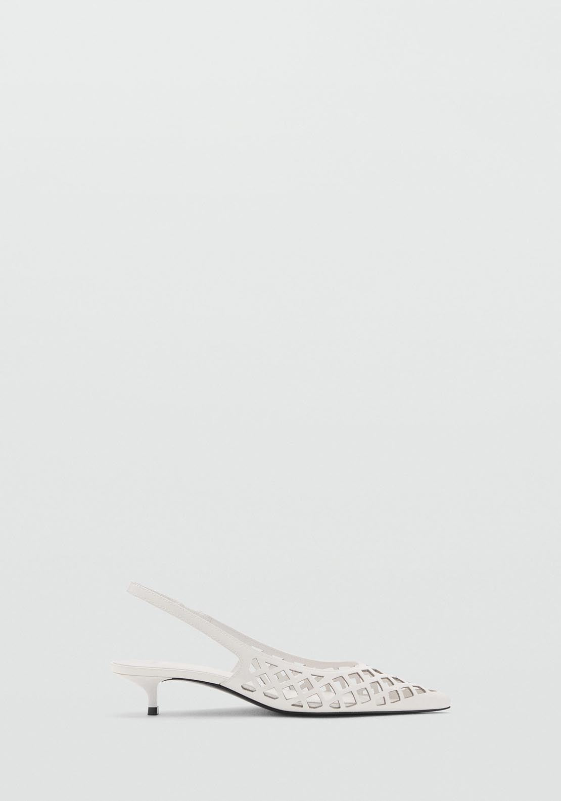 Mango Die-cut kitten shoes - White 5 Shaws Department Stores
