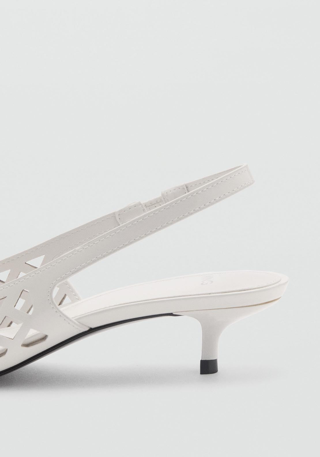 Mango Die-cut kitten shoes - White 2 Shaws Department Stores