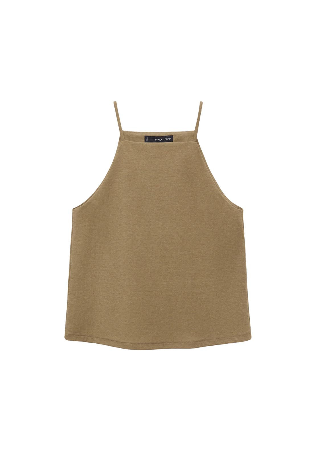 Mango Halter Neck Cotton Top - Beige/khaki 7 Shaws Department Stores