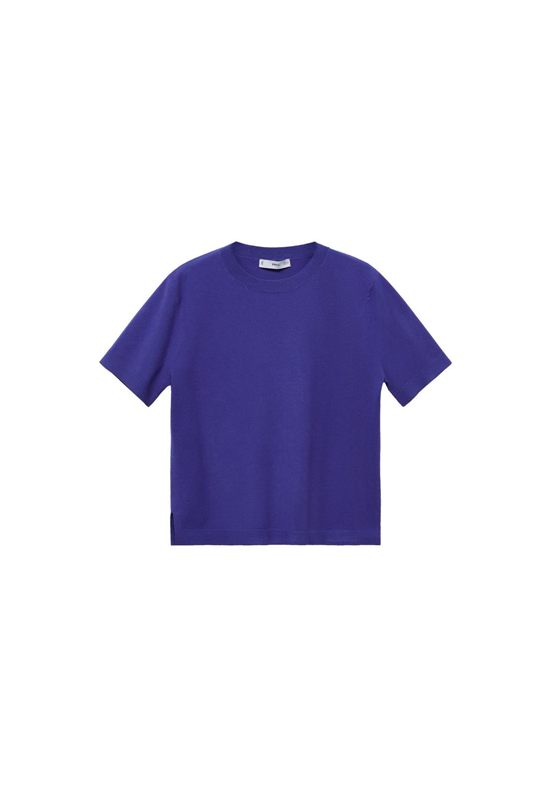 Mango Short Sleeve Fine Knitted Sweater - Medium Blue 6 Shaws Department Stores