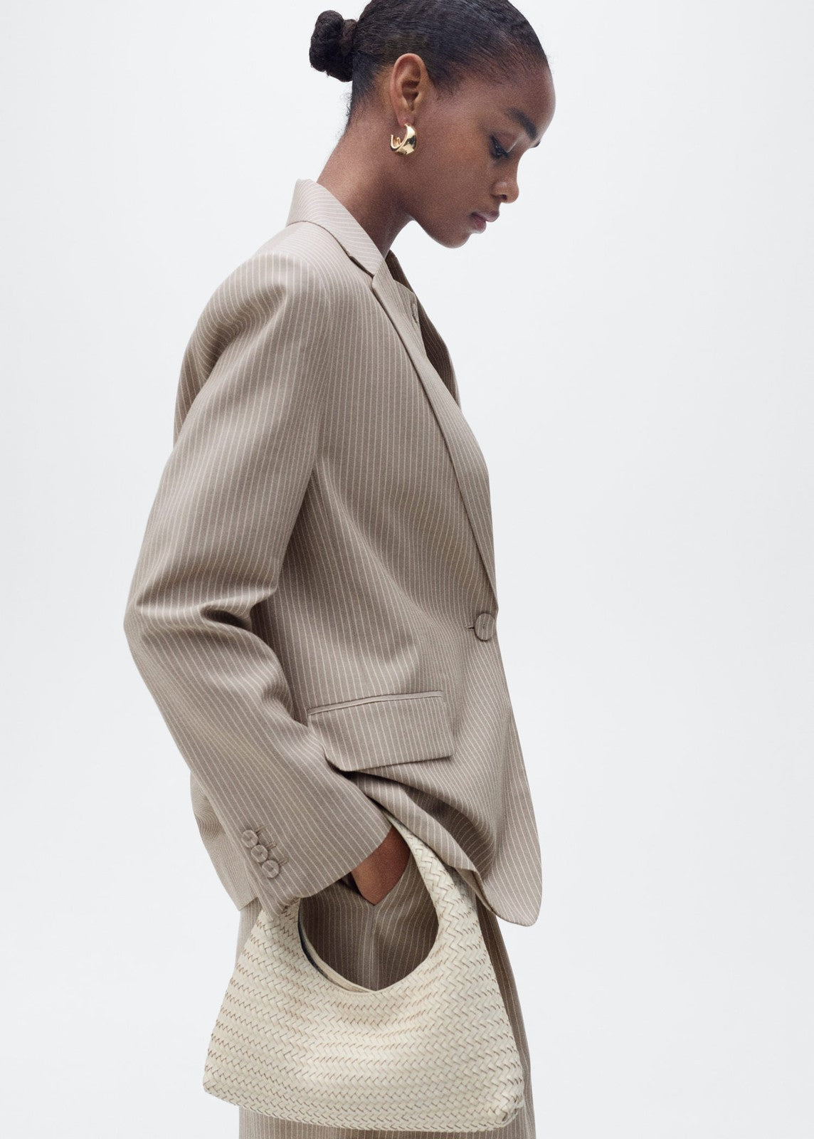 Mango Blazer Vivian - Medium Brown 1 Shaws Department Stores