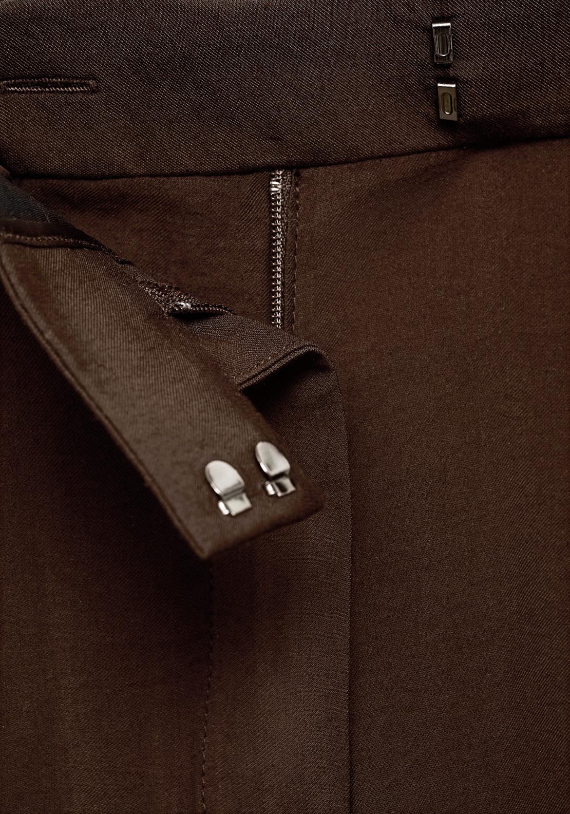 Mango Wide Leg Pleated Trousers - Dark Brown 10 Shaws Department Stores