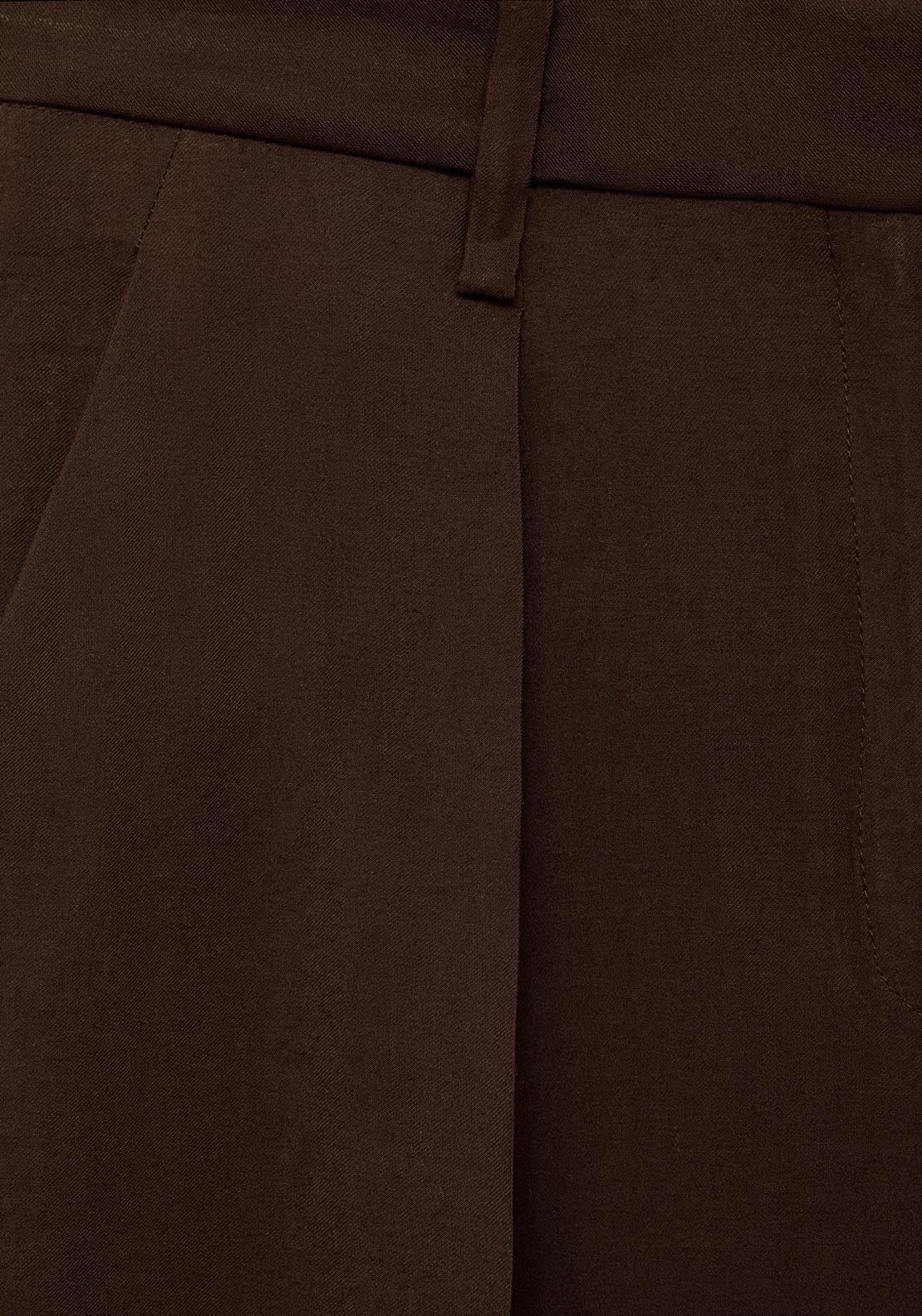 Mango Wide Leg Pleated Trousers - Dark Brown 8 Shaws Department Stores