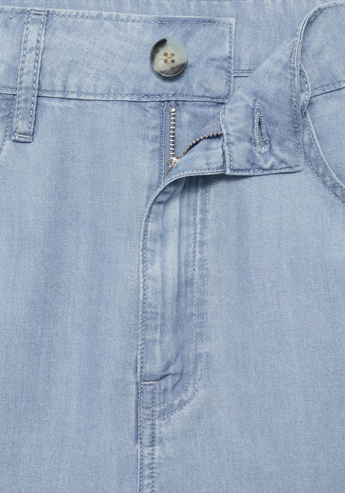 Mango Straight Lyocell Bermuda Shorts - Open Blue 5 Shaws Department Stores
