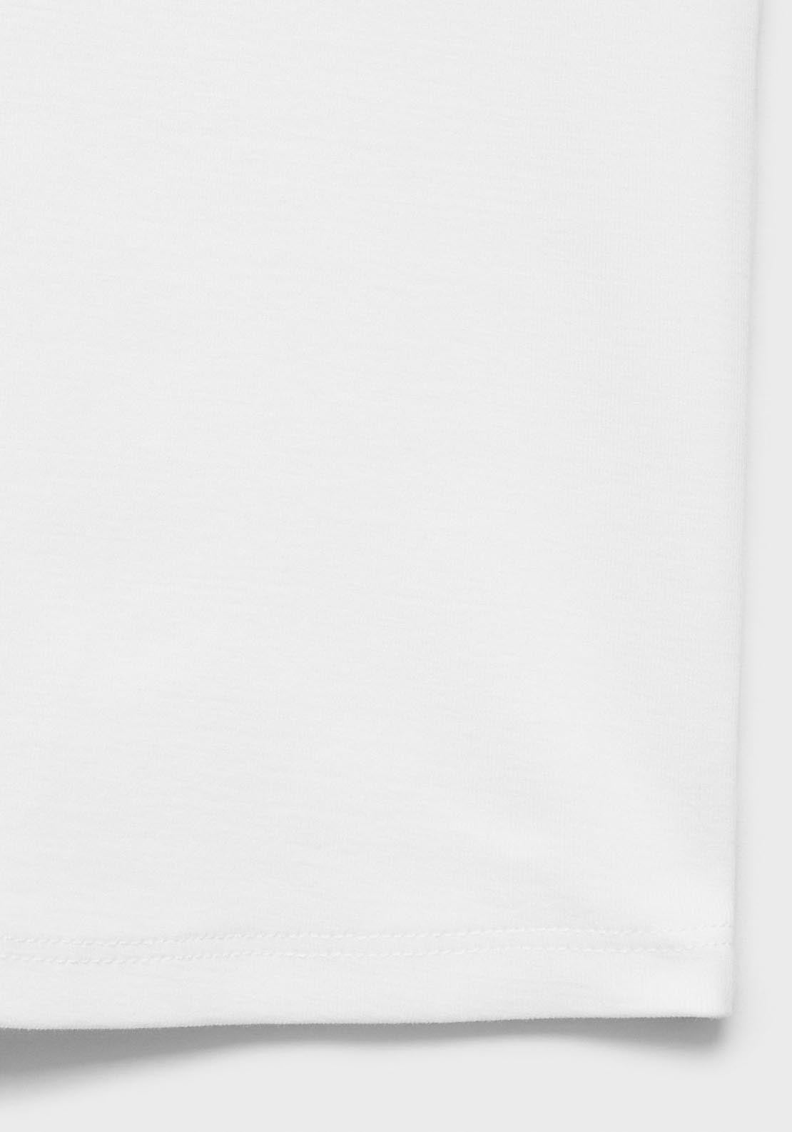 Mango Short Sleeve T-Shirt With Contrasting Trim - White 7 Shaws Department Stores