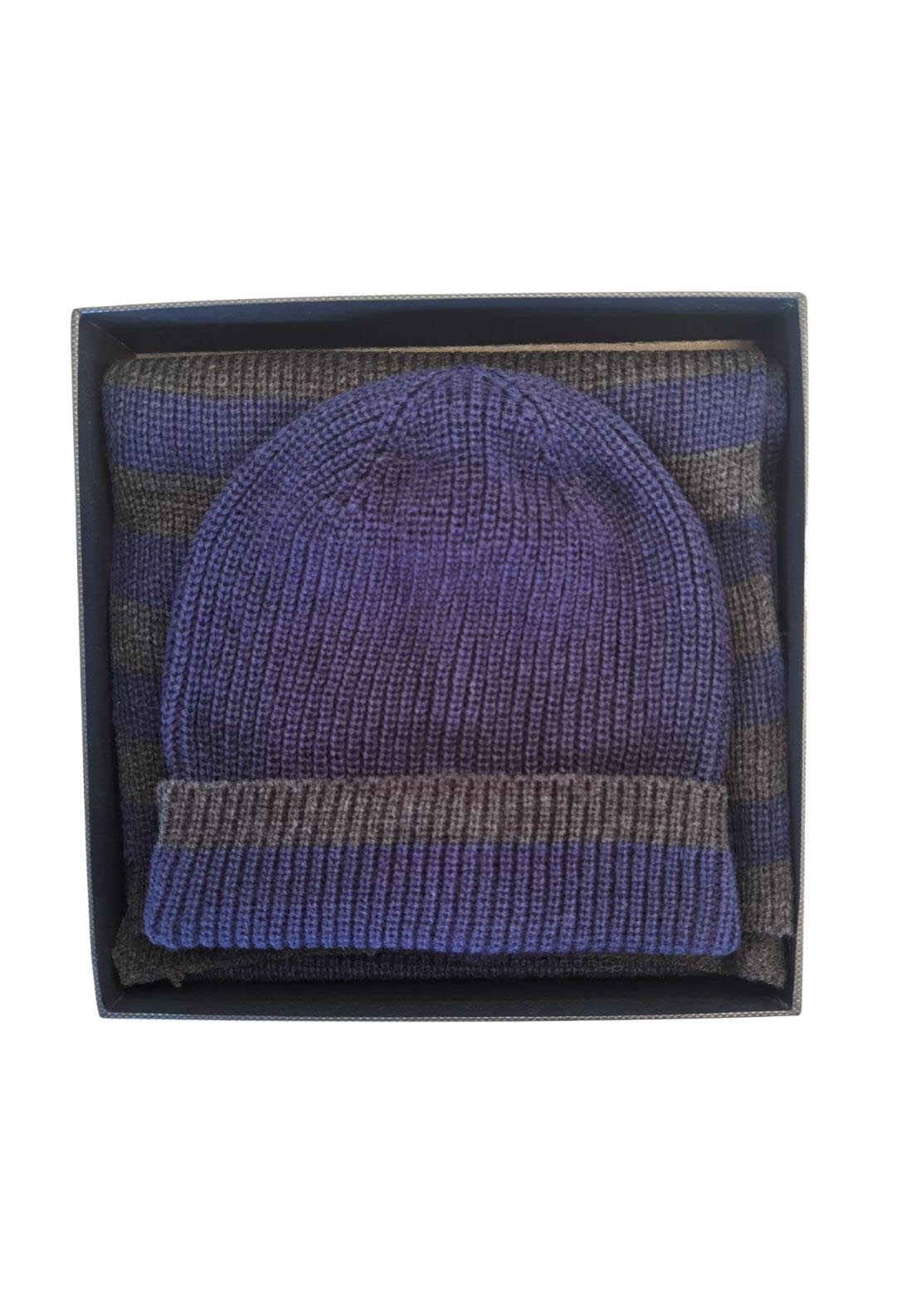 Yeats Scarf And Hat Set - Blue/ Grey 2 Shaws Department Stores