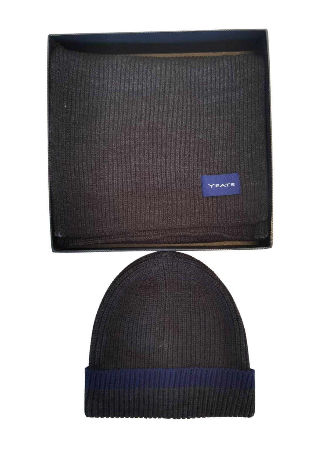 Yeats Scarf And Hat Set - Grey / Navy 1 Shaws Department Stores
