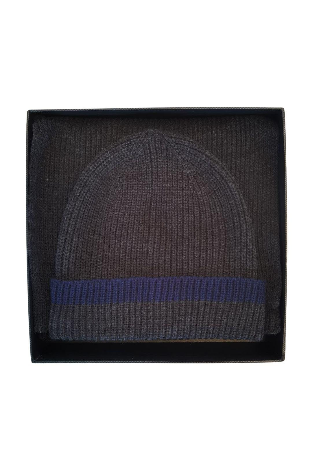 Yeats Scarf And Hat Set - Grey / Navy 2 Shaws Department Stores