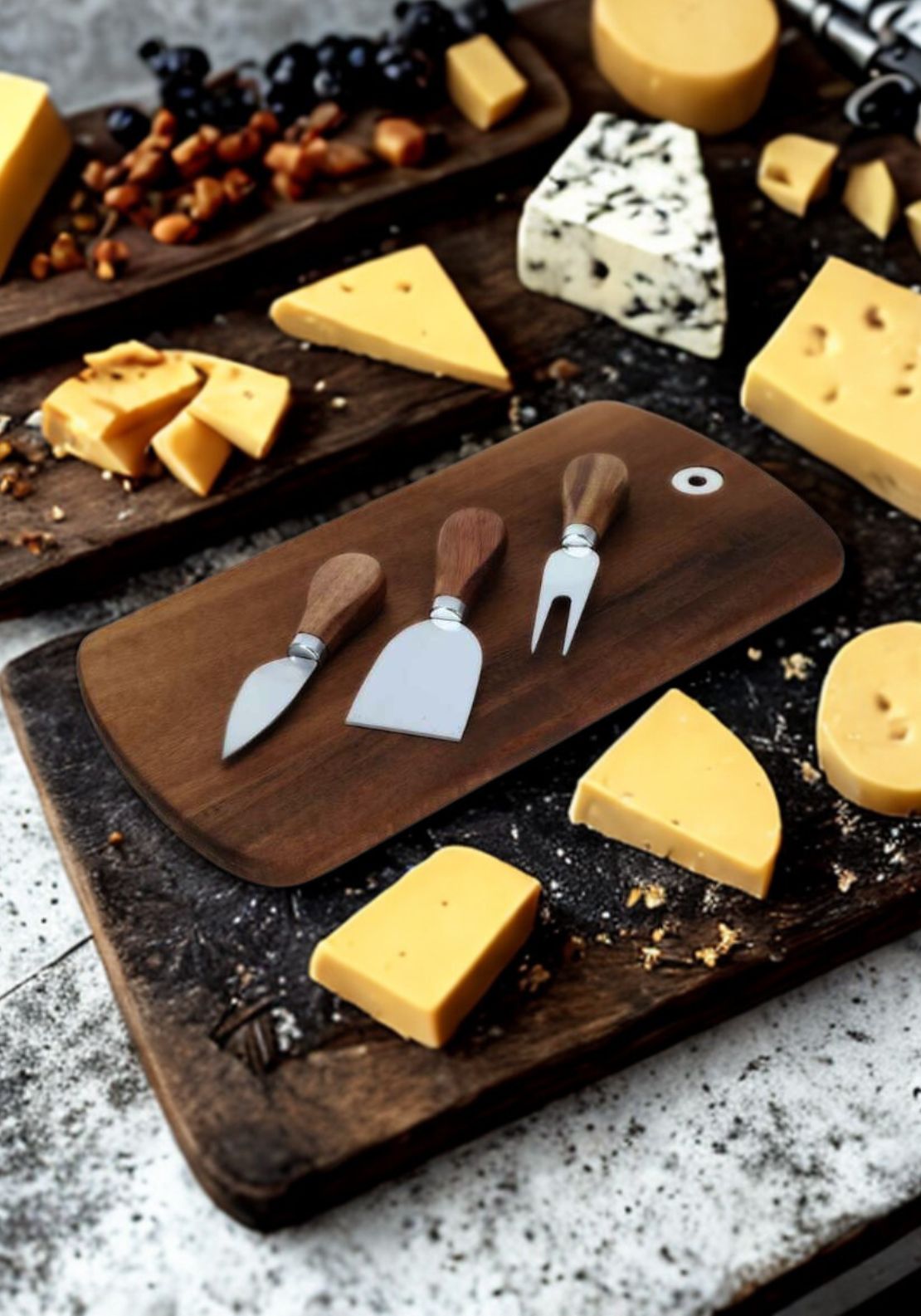 The Home Collection Cheese Board With 3 Cheese Knives 2 Shaws Department Stores