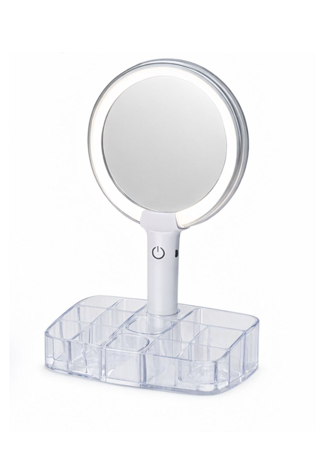 The Home Collection Makeup Mirror With LED Light And Organiser - White 1 Shaws Department Stores