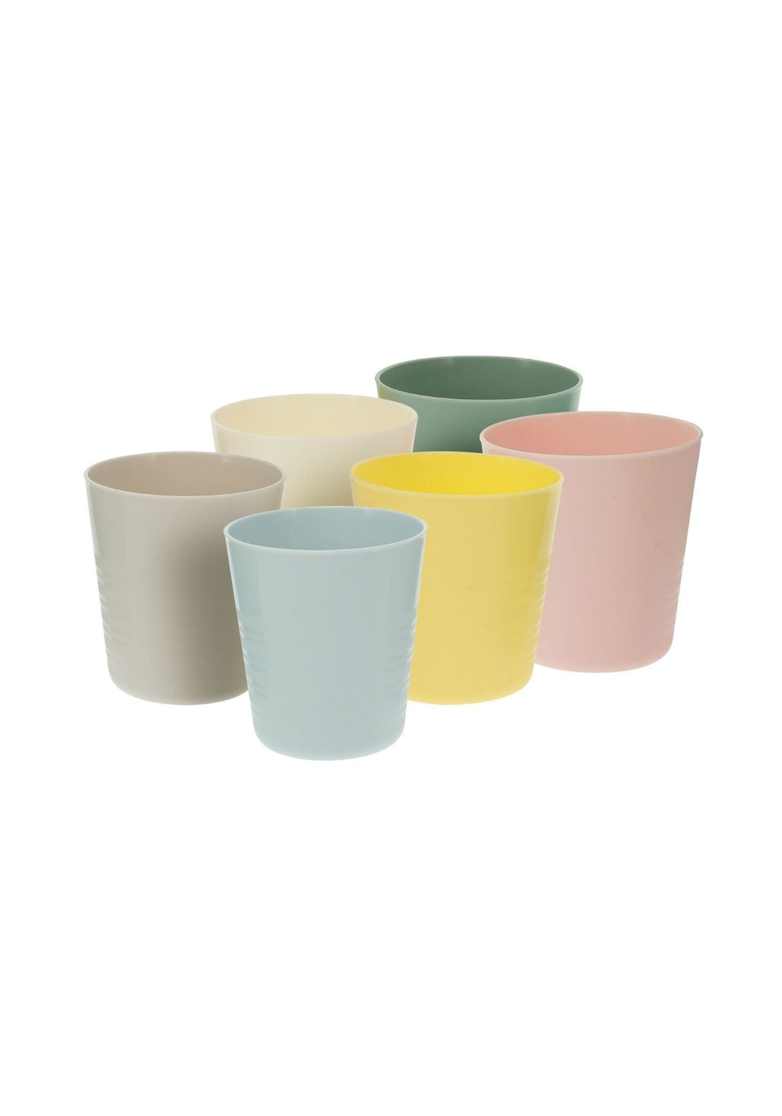 Assorted Color Reusable Plastic Cups Set of 6 - Multi