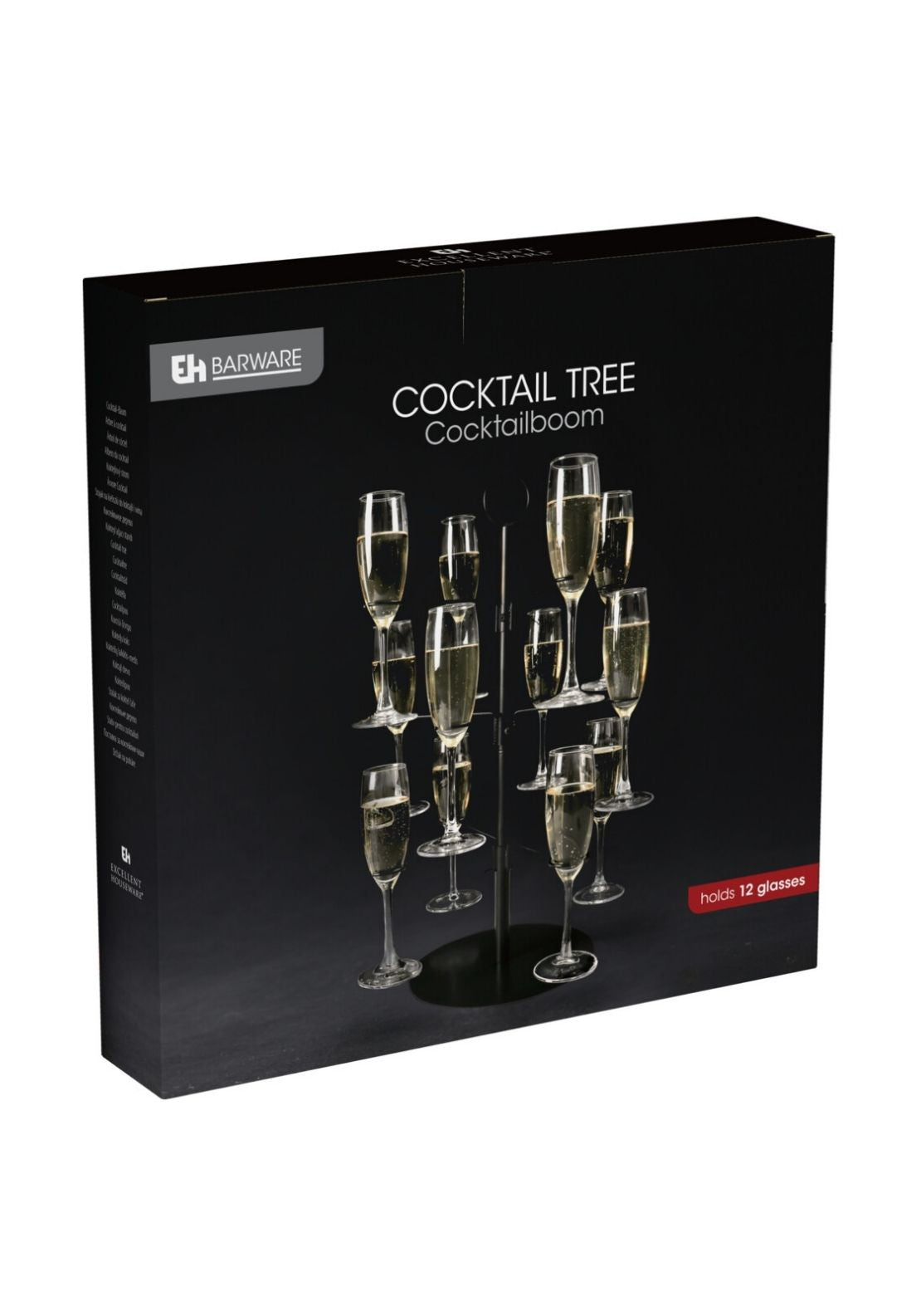Steel Cocktail Tree For 12 Glasses - Black