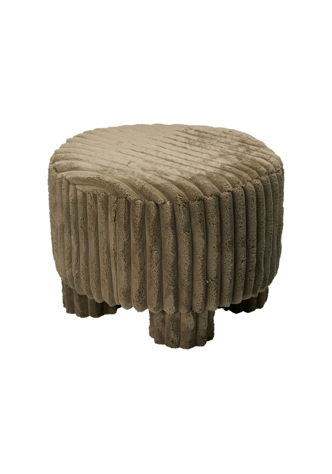 Chunky Cord Plush Stool - Green