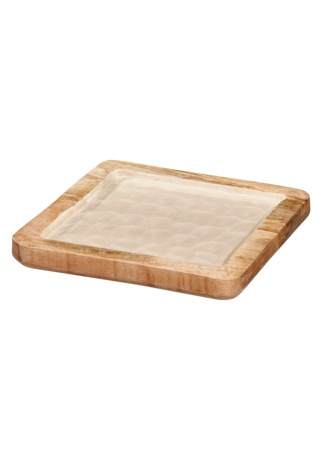 Square Mango Wood Serving Tray - Beige